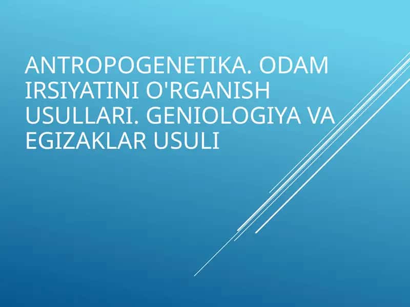 Antropogenetika 1