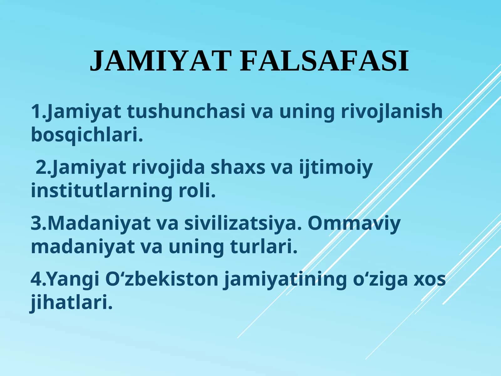 Jamiyat falsafasi 1