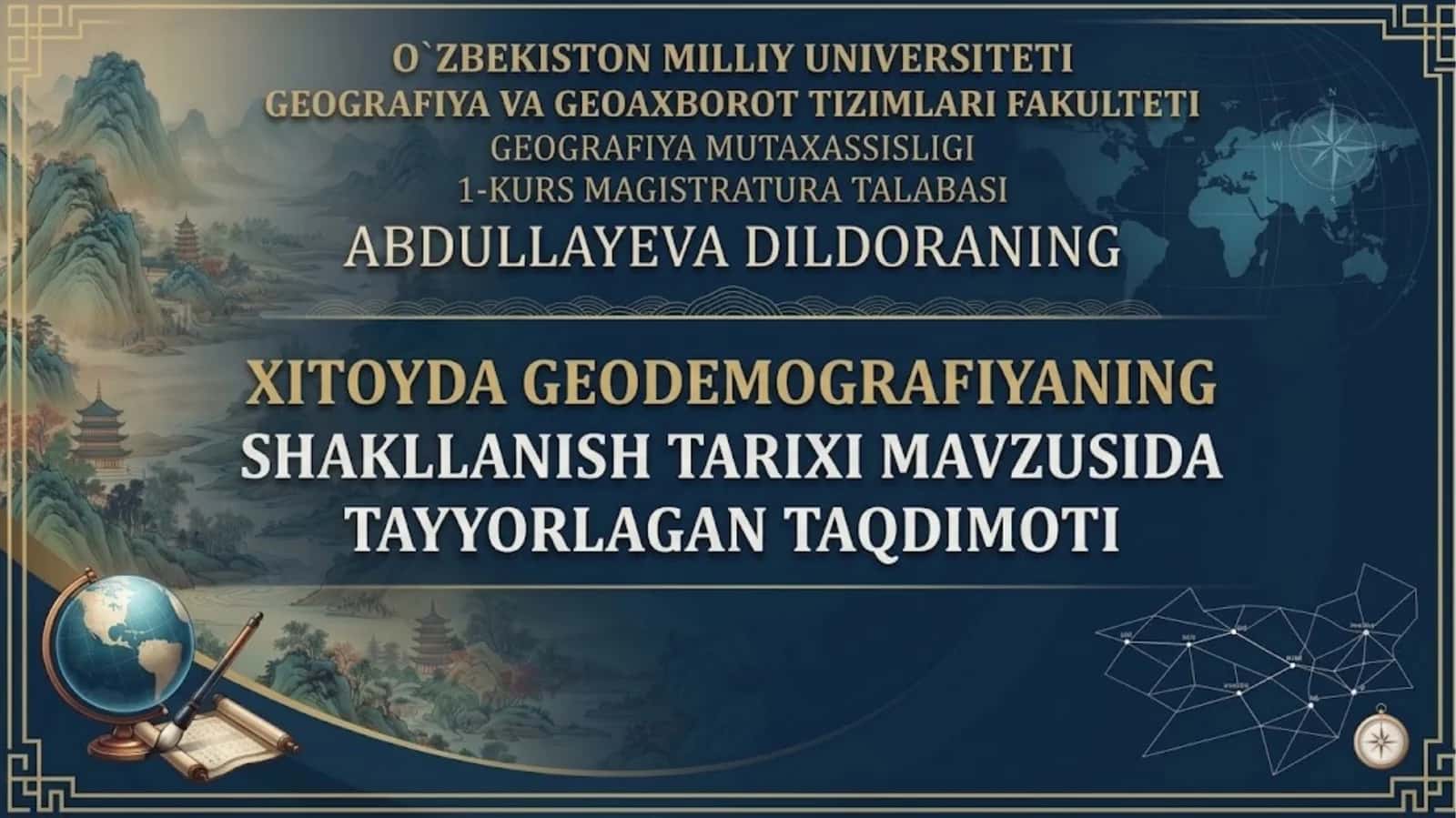 Xitoyda geodemografiyaning shakllanishi va rivojlanishi. 1