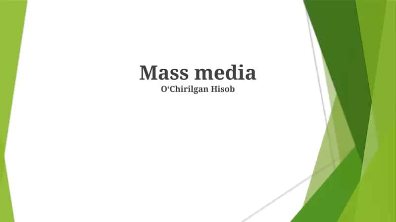 Mass media 1