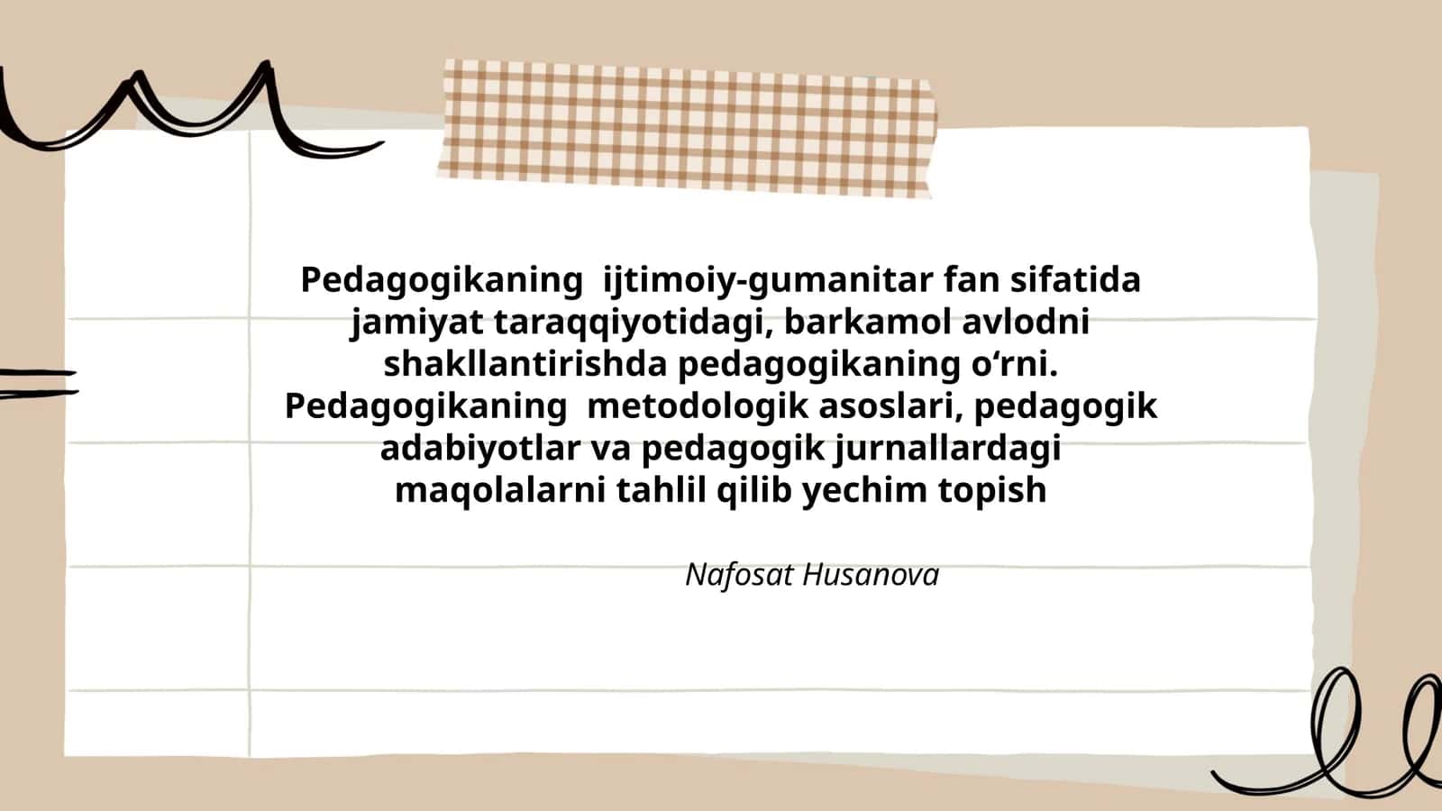 Pedagogikaning ijtimoiy-gumanitar fan sifatida jamiyat taraqqiyotidagi, barkamol avlodni shakllantirish 1
