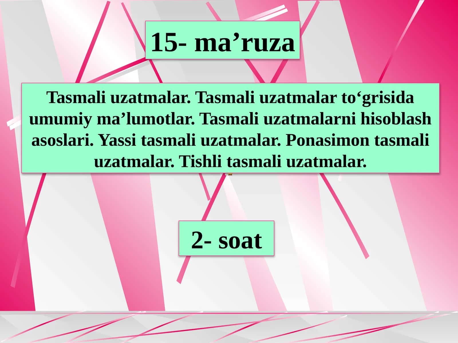 Tasmali uzatmalar 1