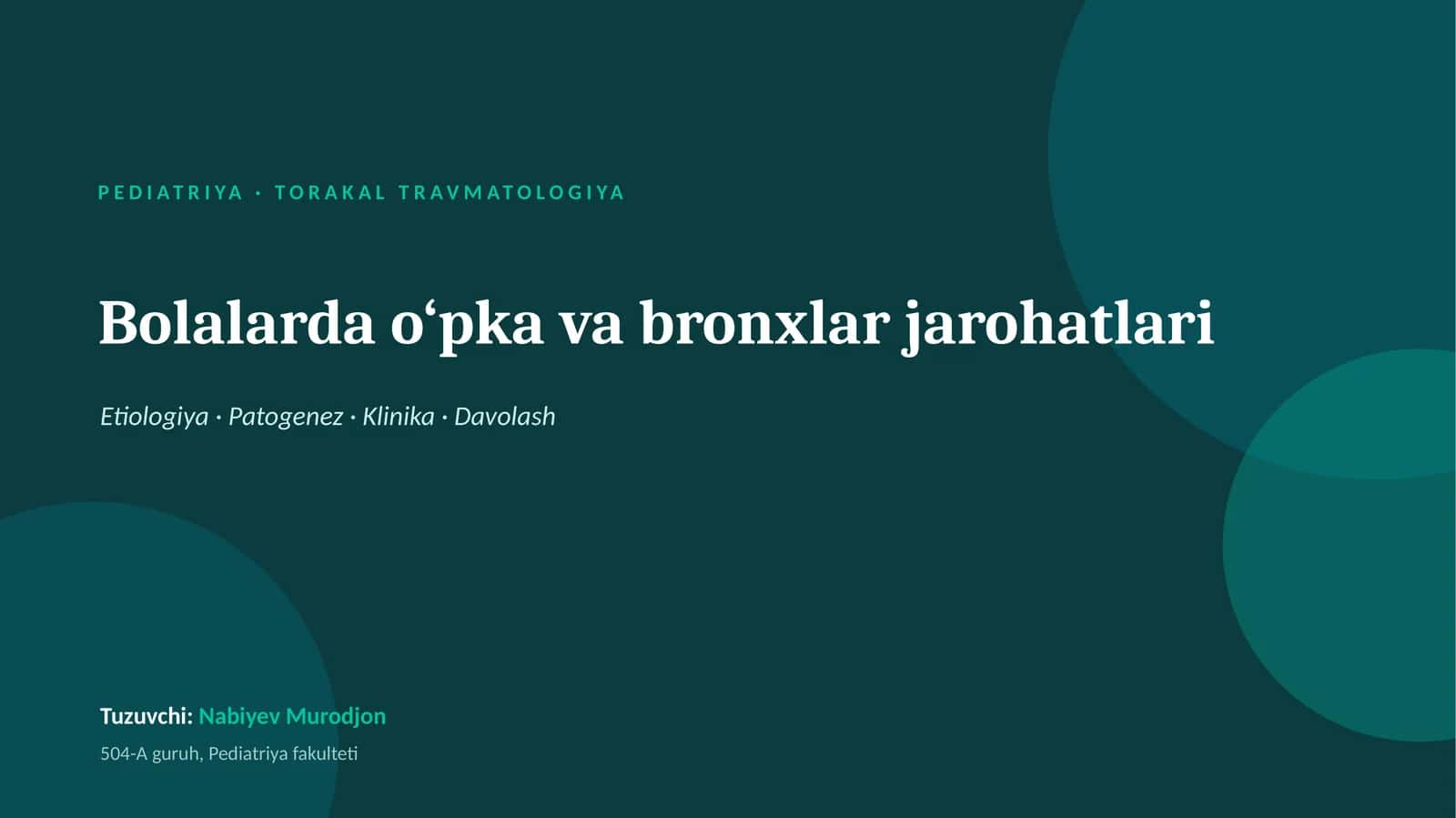 bollarda bronx va o‘pka jarohatlari 1