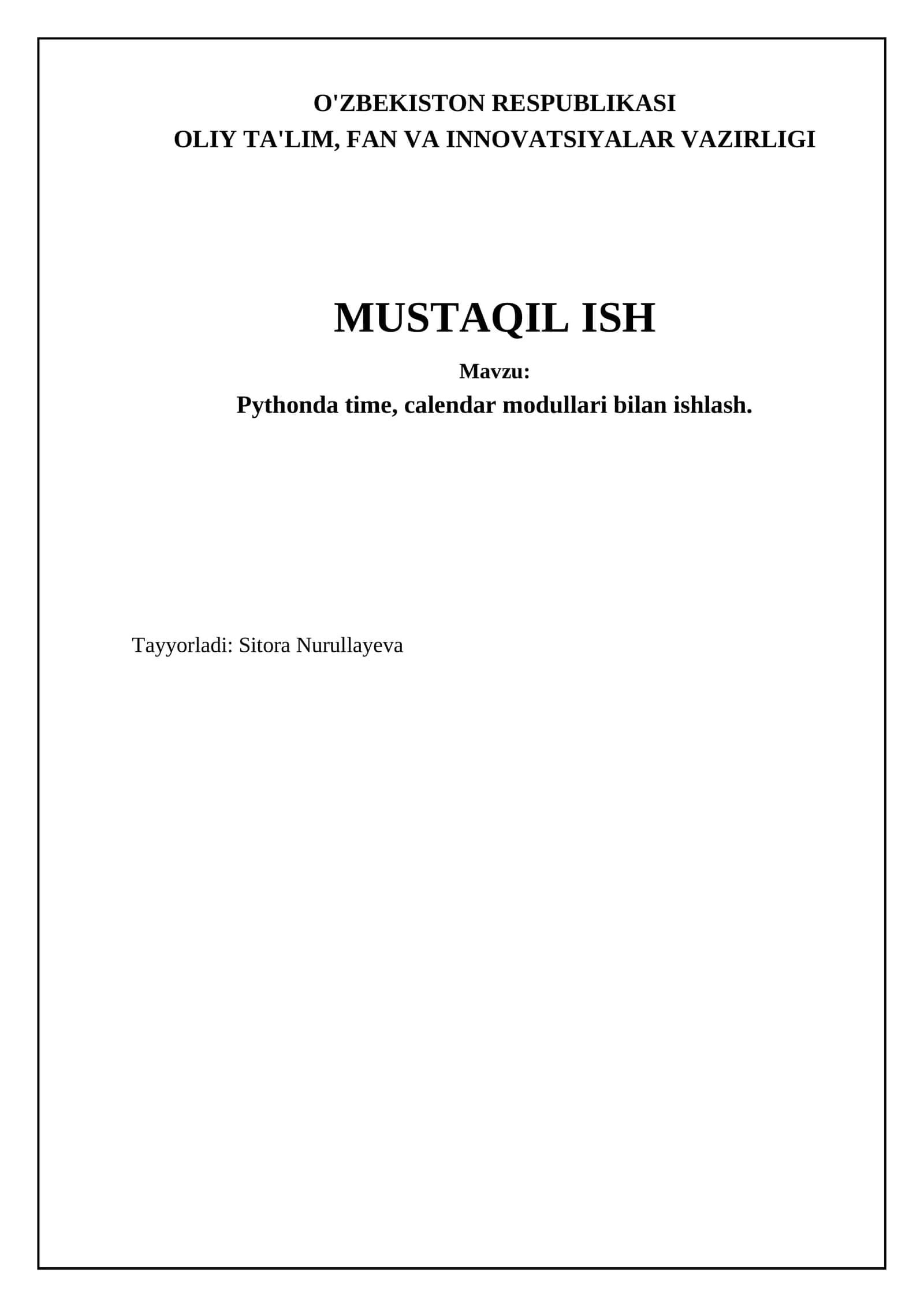 Pythonda time, calendar modullari bilan ishlash 1