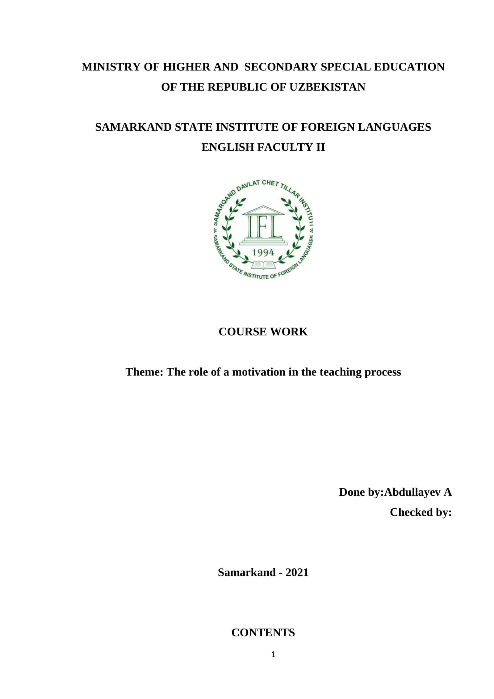 English Faculty II 1