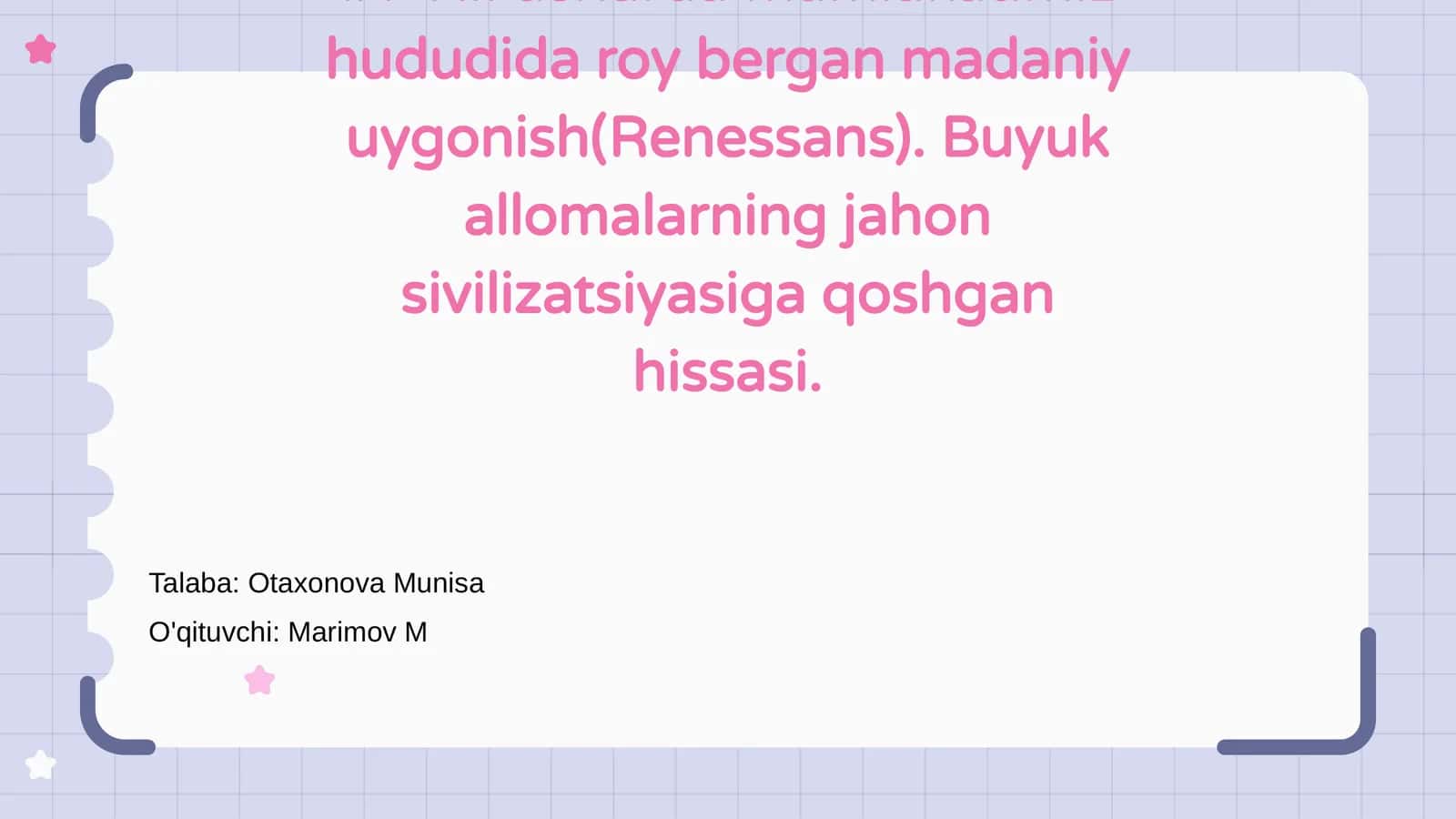 IX-XII asrlarda Madaniy Uygonish Davri 1