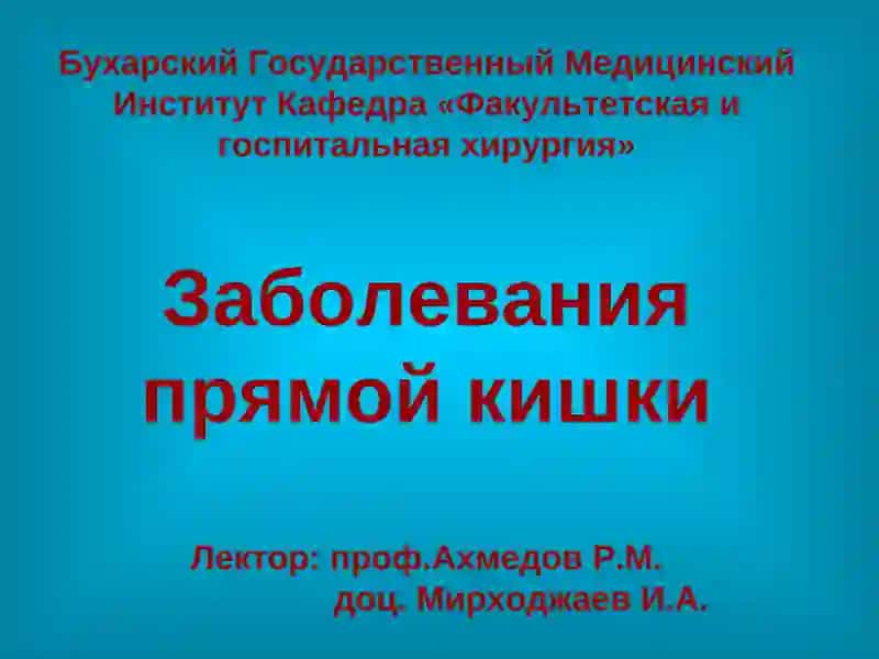 Анатомия прямой кишки