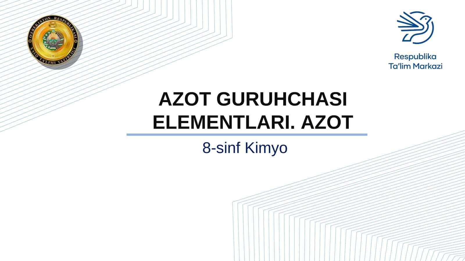 Azot guruhchasi elementlari. Azot 1