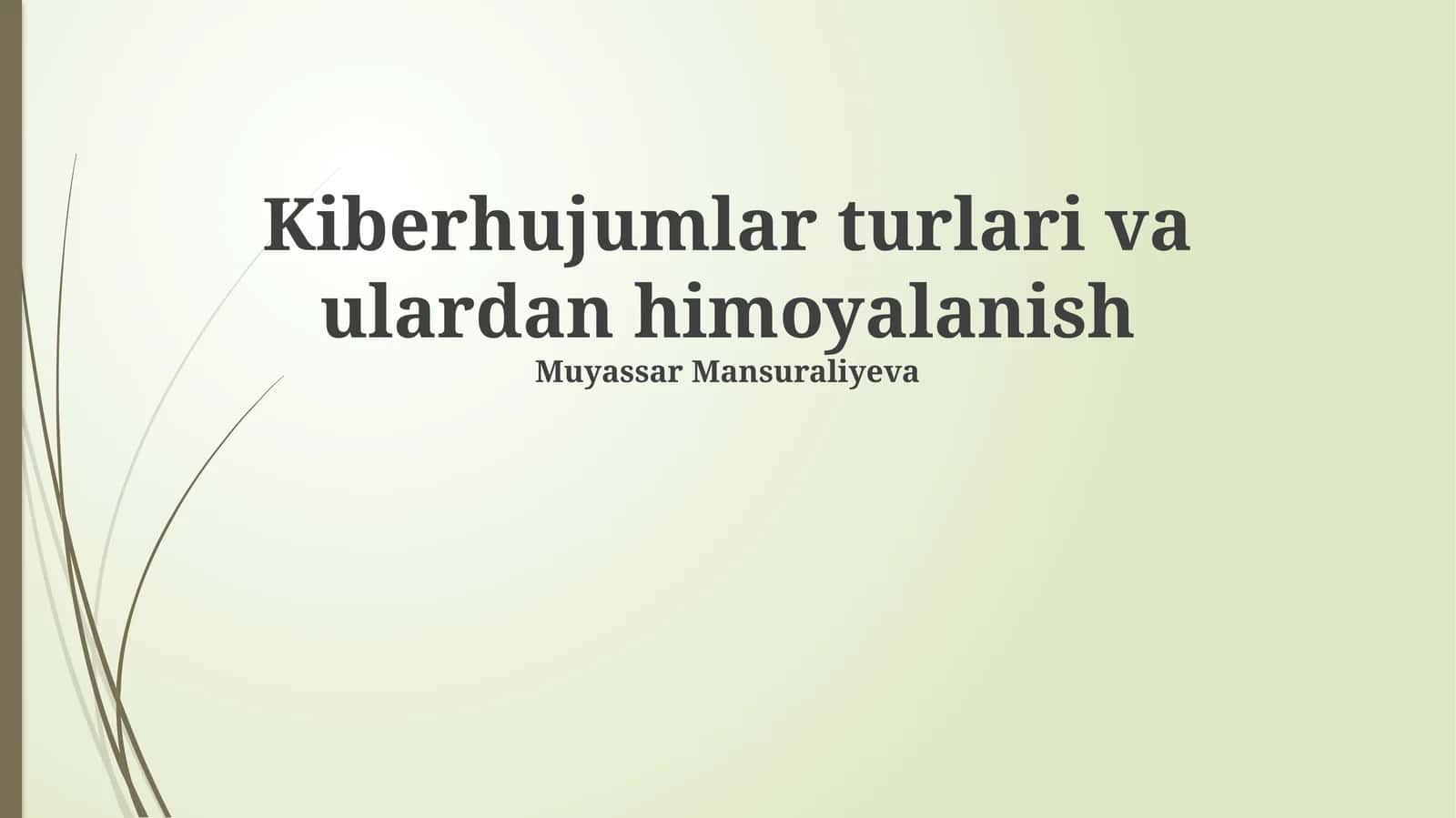 Kiberhujumlar turlari va ulardan himoyalanish 1