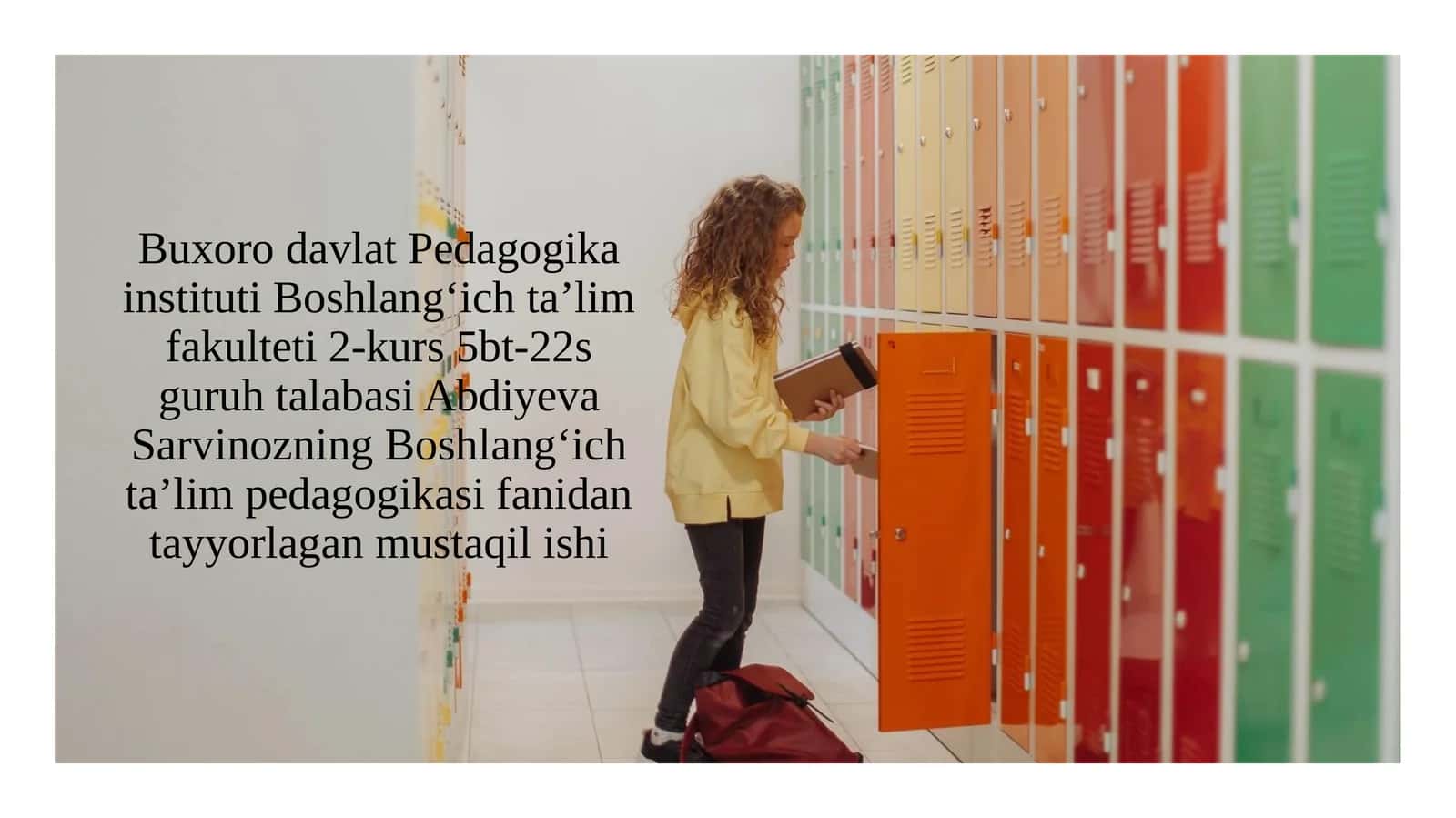 Boshlangʻichtaʼlimpedagogikasifanidantayyorlaganmustaqilishi 1