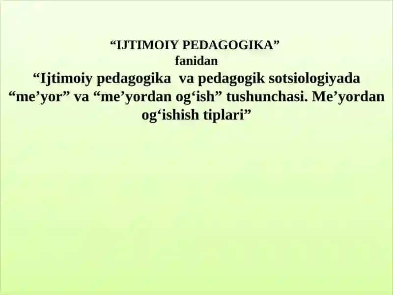 Ijtimoiy Pedagogika 1