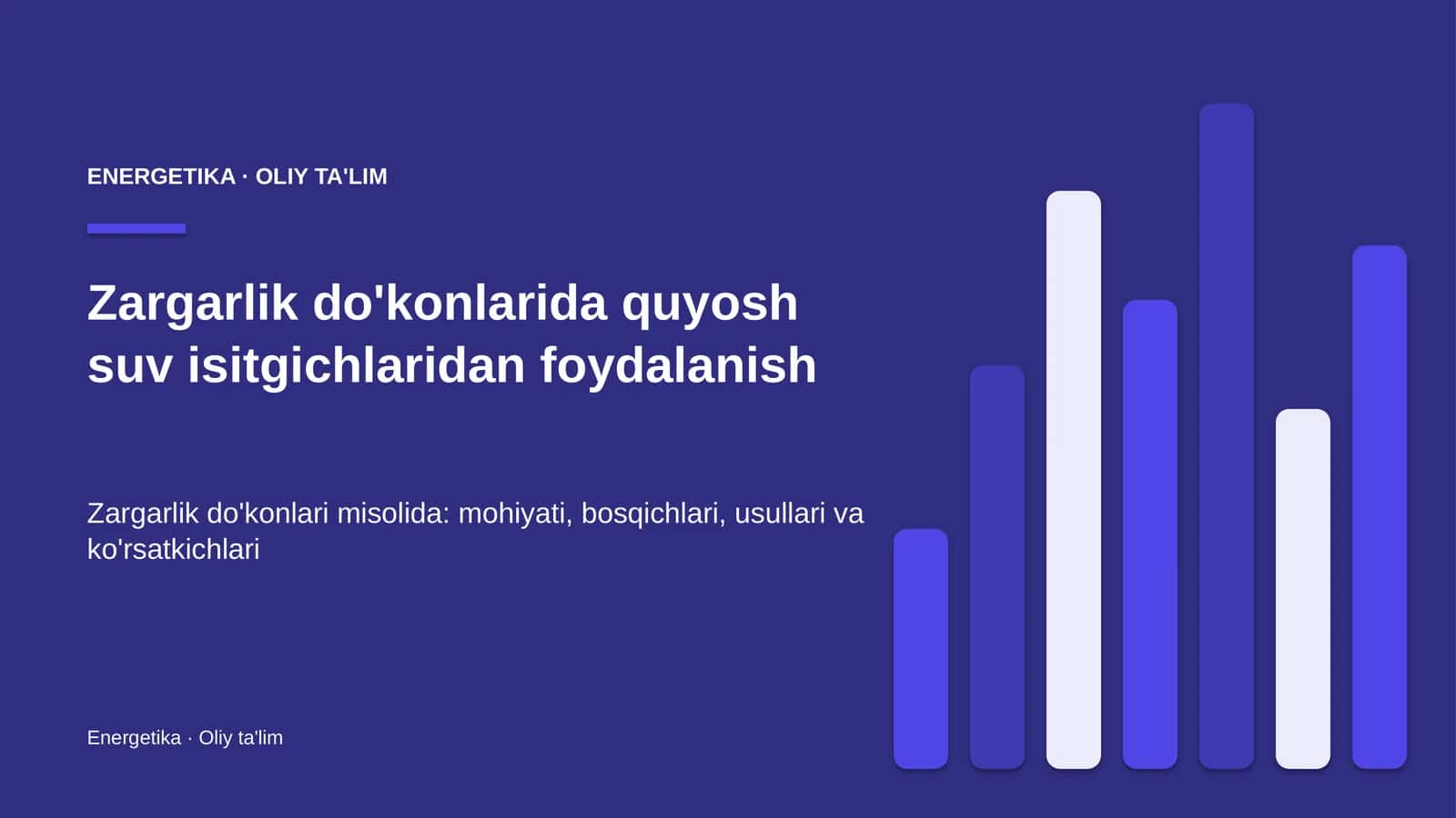 Zargarlik do'konlarida quyosh suv isitgichlaridan foydalanish 1