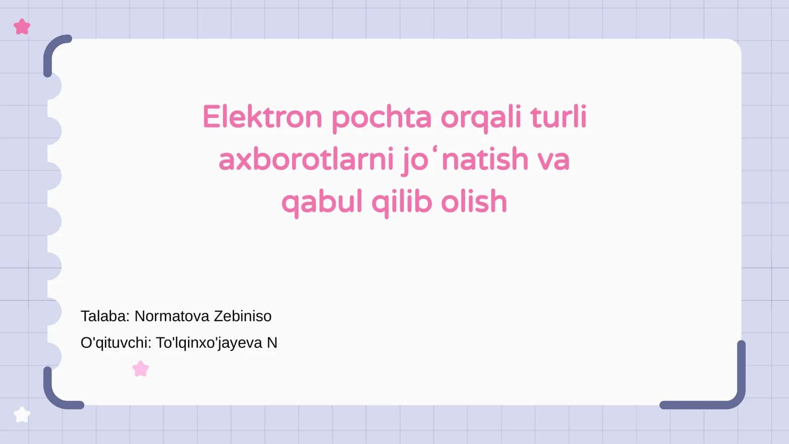 Elektron pochta asosiy tushunchalari 1