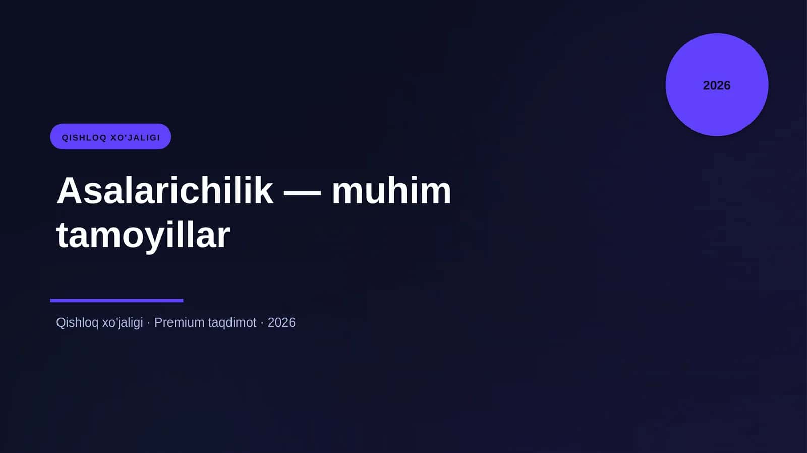 Asalarichilik — muhim tamoyillar 1