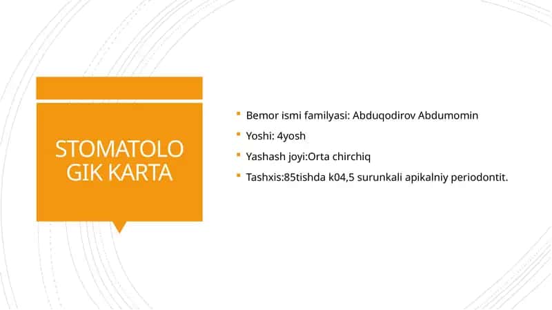 STOMATOLOGIK KARTA 1