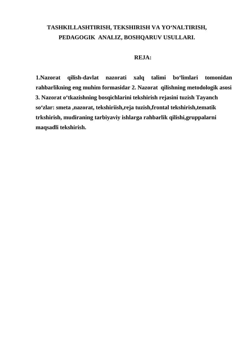 Maktabgacha va boshlang'ich ta'lim rejasi 1