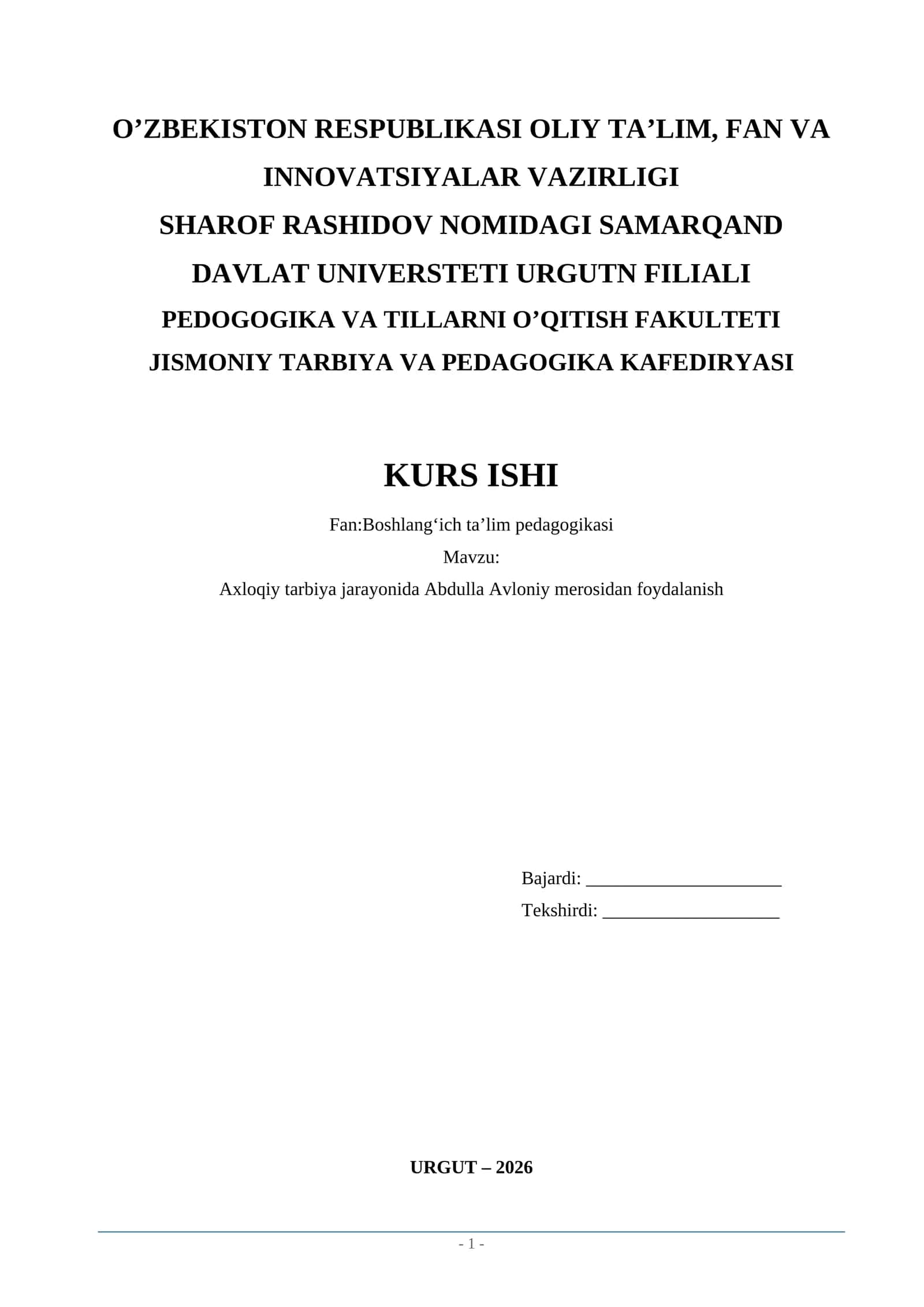 Axloqiy tarbiya jarayonida Abdulla Avloniy merosidan foydalanish 1