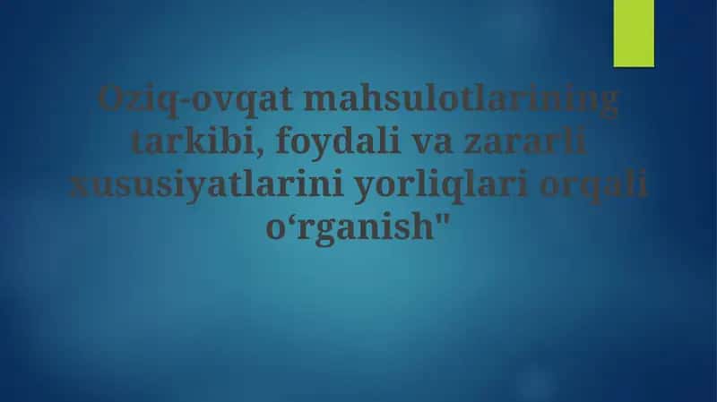 Oziq-ovqat mahsulotlari etiketkalari 1