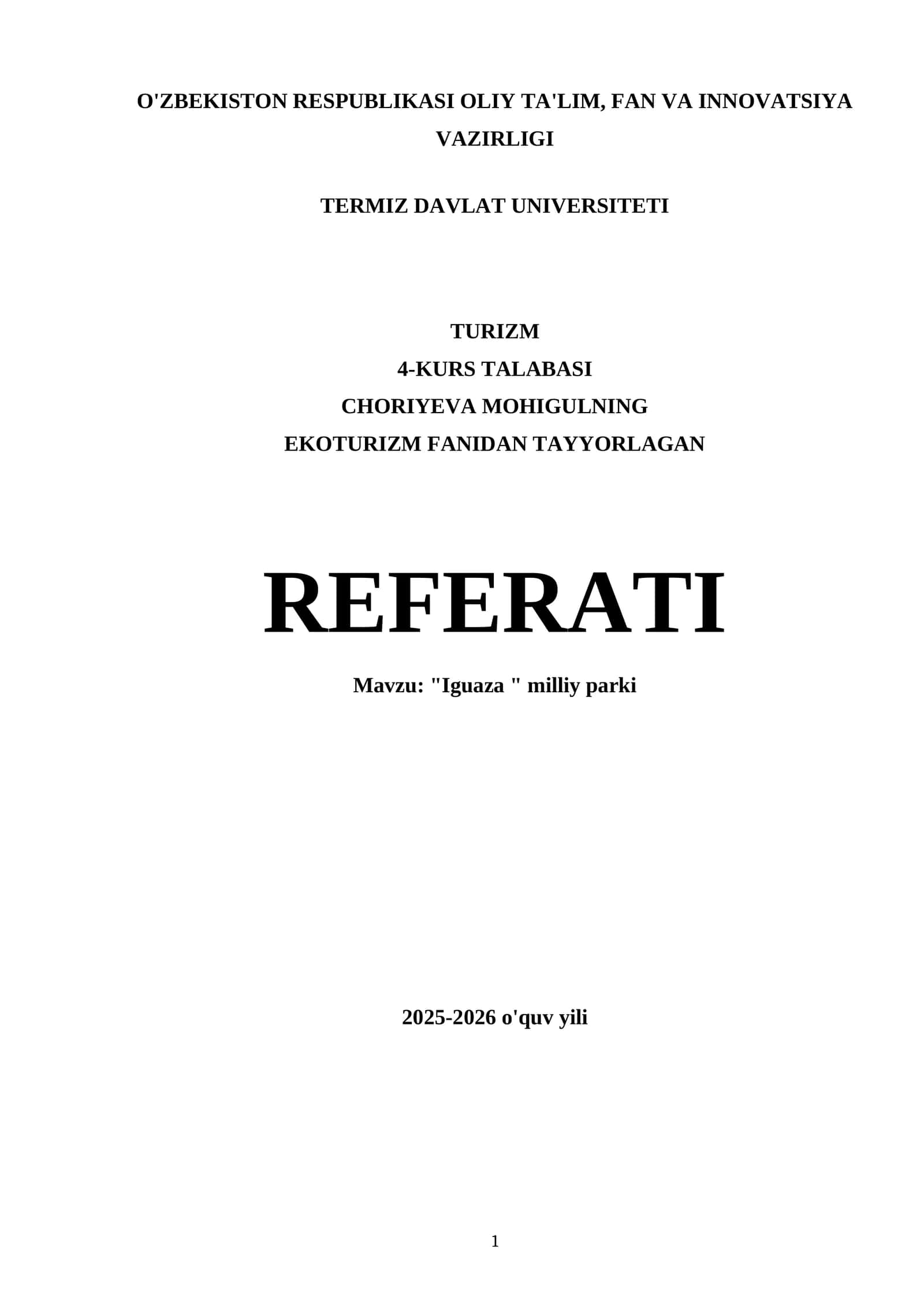 "Iguaza" milliy parki - REFERATI 1