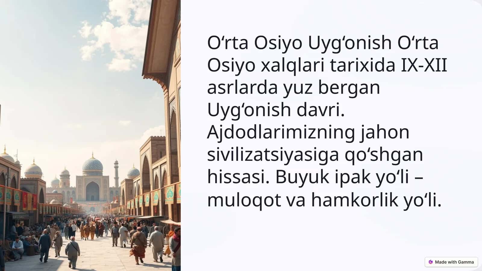 O‘rta Osiyo Uyg‘onish 1