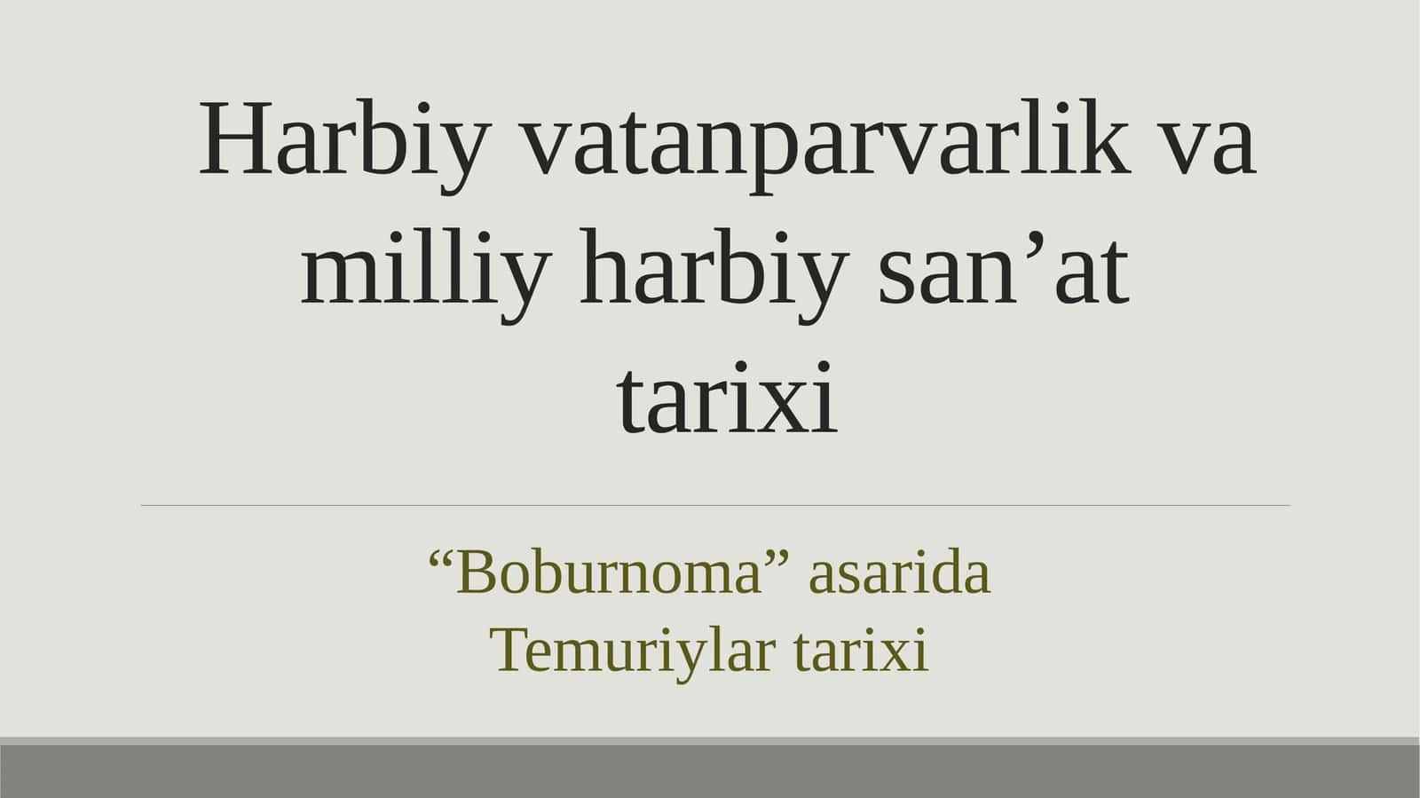 “Boburnoma” asarida Temuriylar tarixi 1