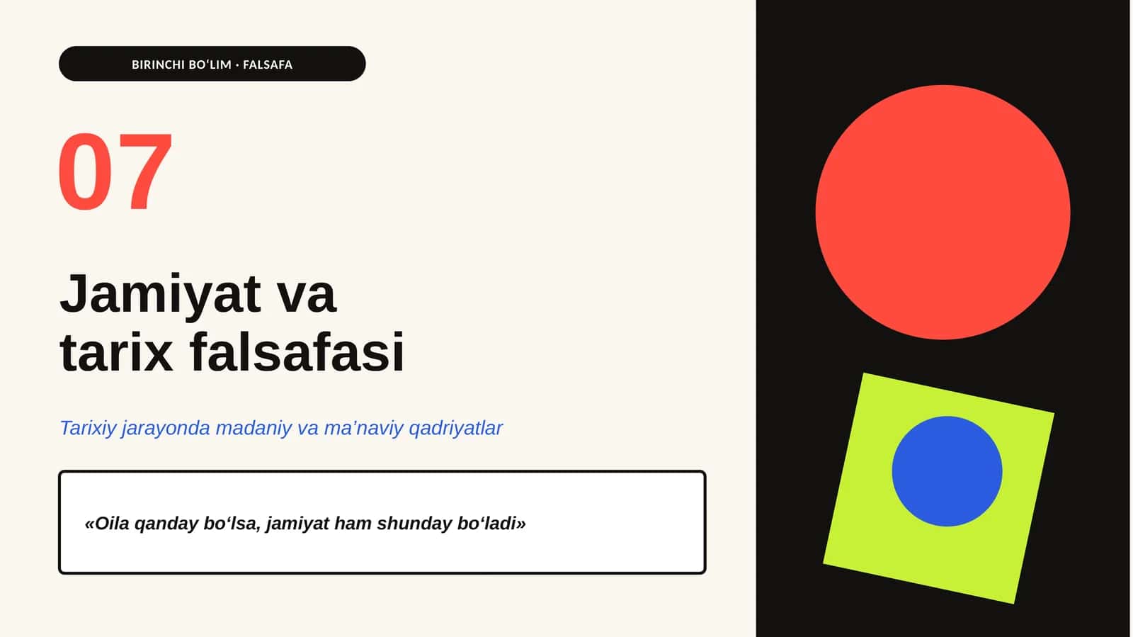 Jamiyat va tarix falsafasi 1