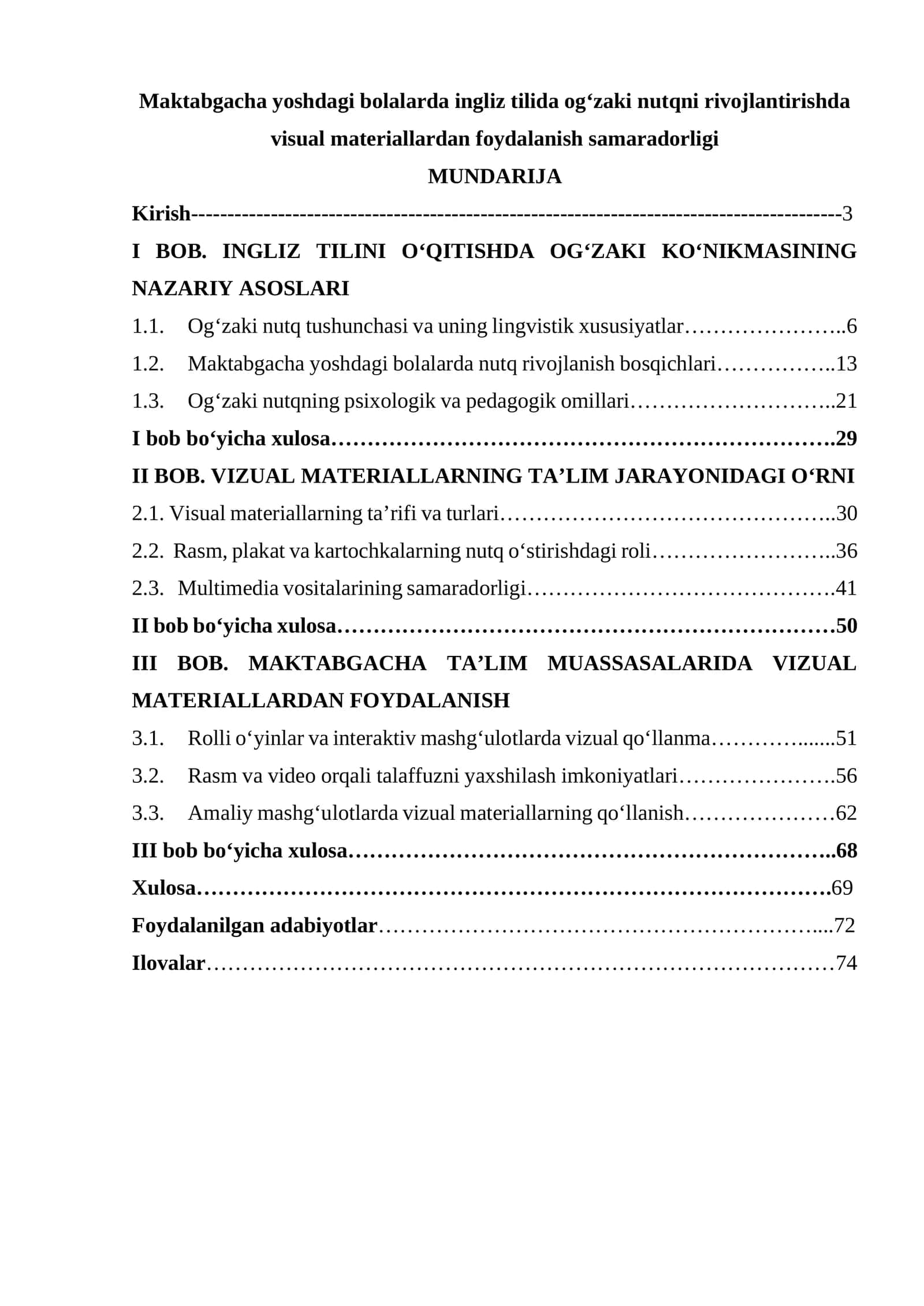 Maktabgacha yoshdagi bolalarda ingliz tilida og‘zaki nutqni rivojlantirishda visual materiallardan foydalanish samaradorligi 1