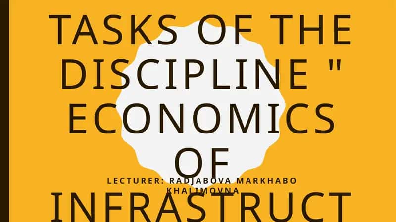 Economics of Infrastructure 1