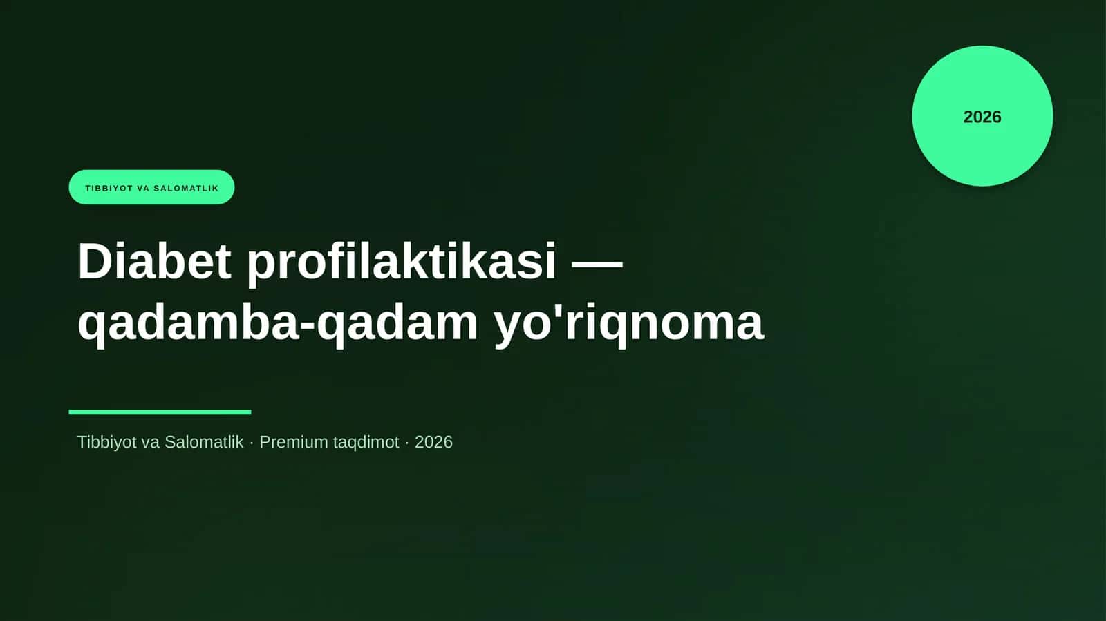Diabet profilaktikasi — qadamba-qadam yo'riqnoma 1
