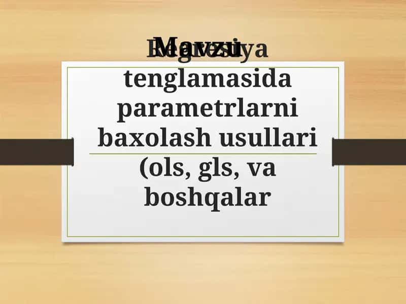 Regresiyat englamasi 1