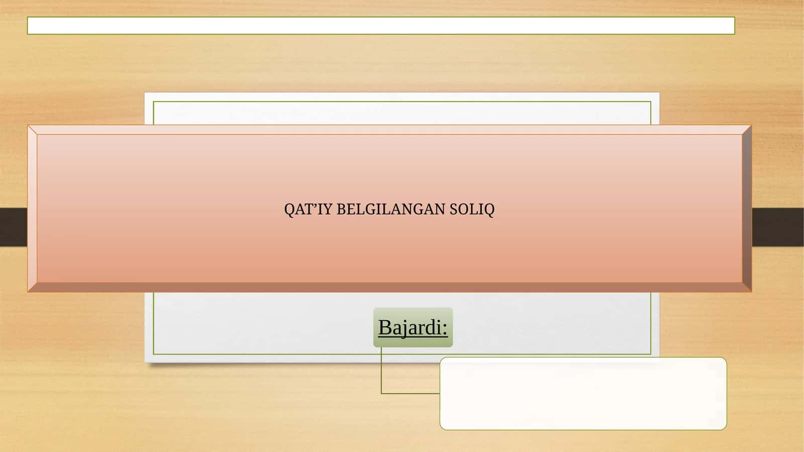 QAT’IY BELGILANGAN SOLIQ 1