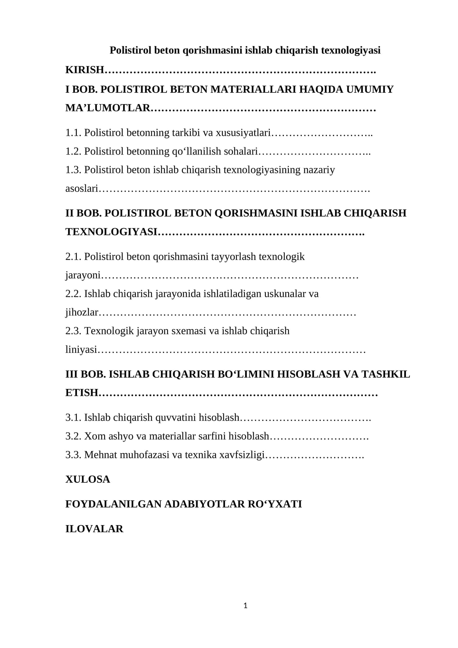 Polistirol beton qorishmasini ishlab chiqarish texnologiyasi 1