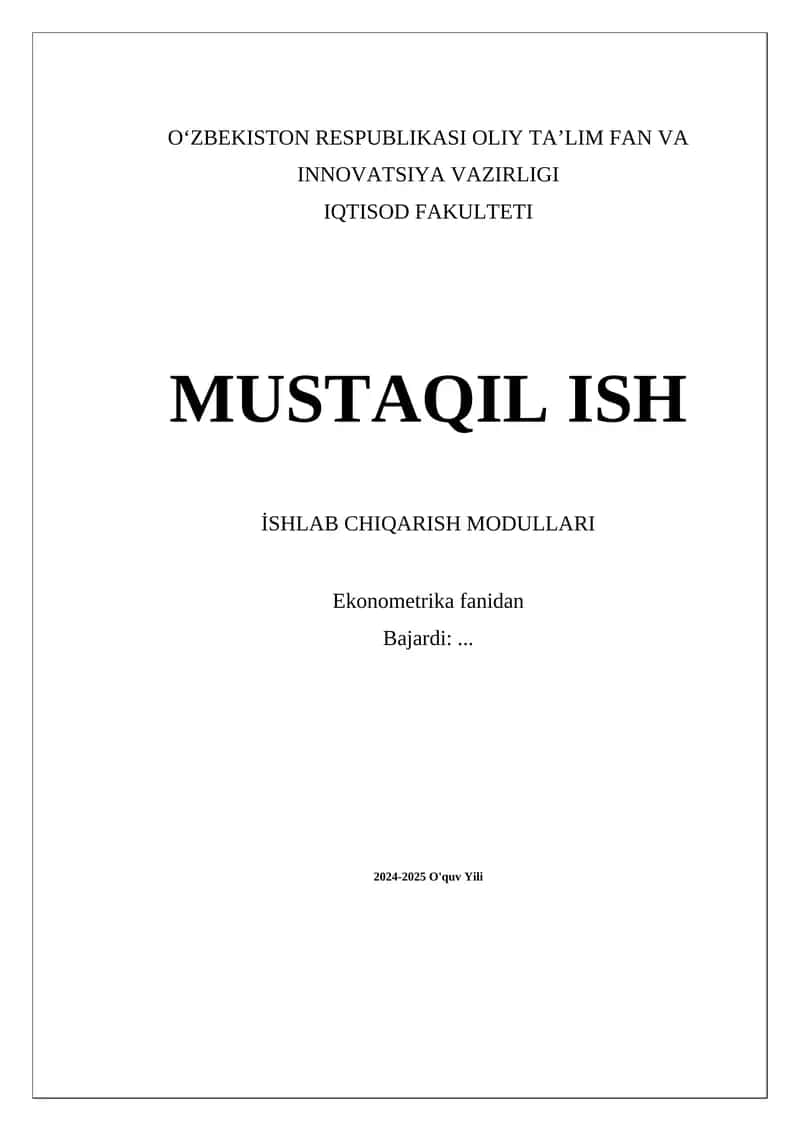Ishlab chiqarish modullari 1