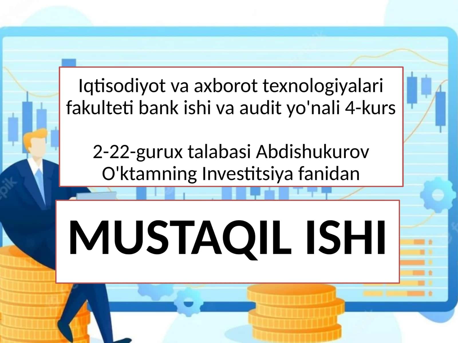 Jamg'arma va Investitsiyalar 1