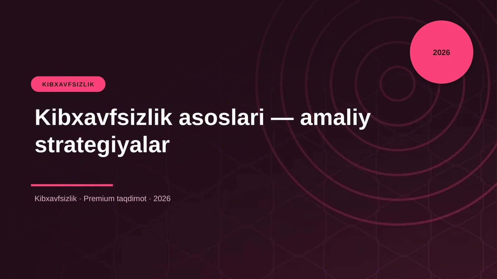 Kibxavfsizlik asoslari — amaliy strategiyalar 1