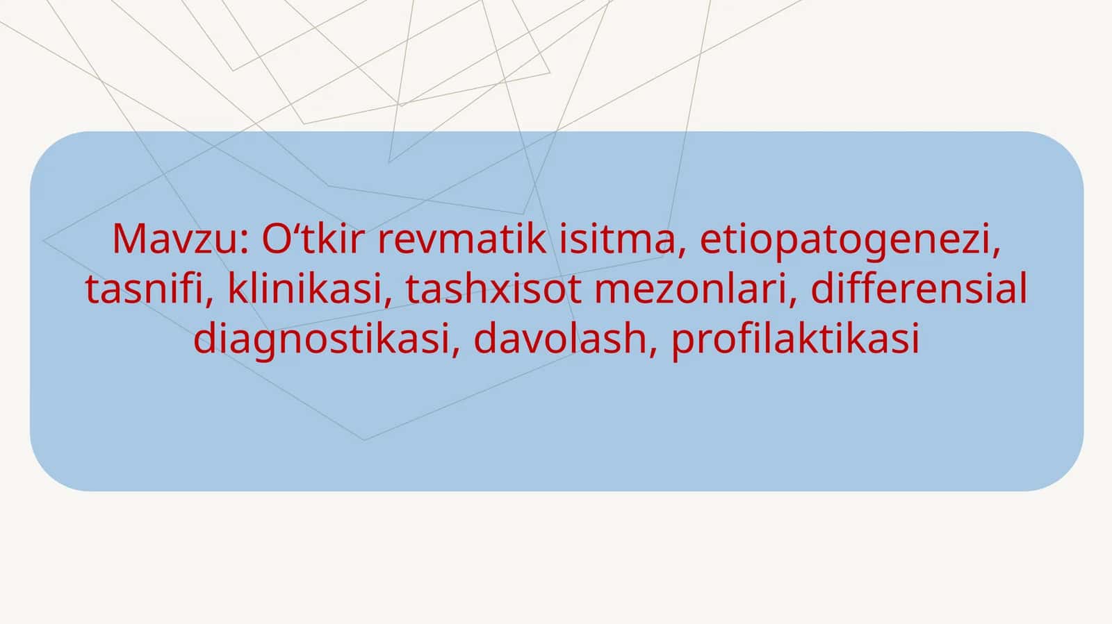 O‘tkir revmatik isitma 1