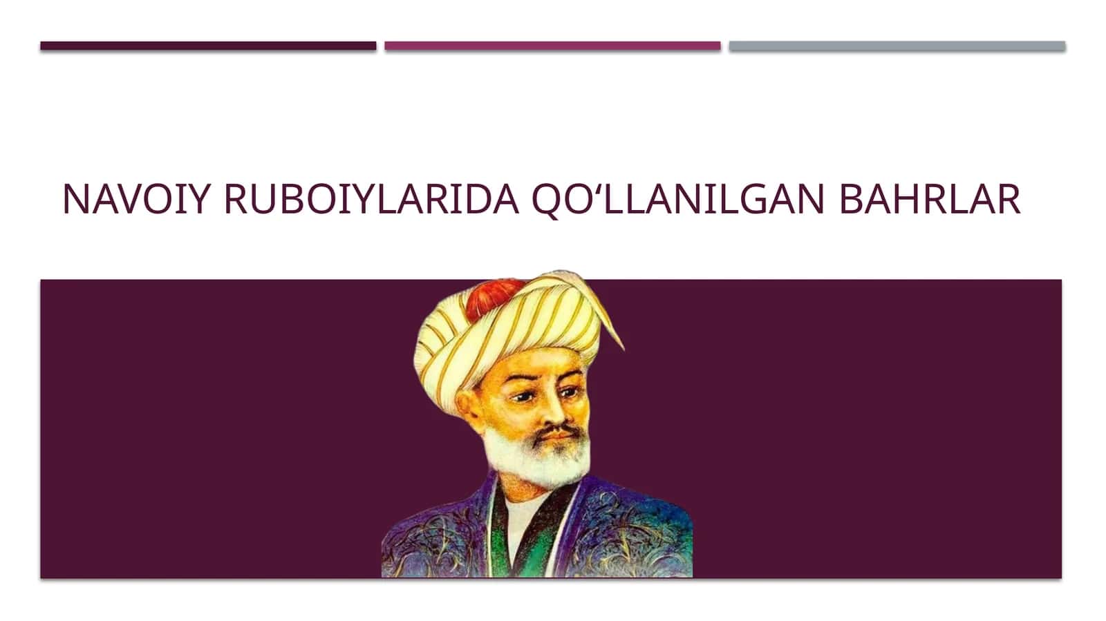 Navoiy ruboiylarida qoʻllanilgan bahrlar 1
