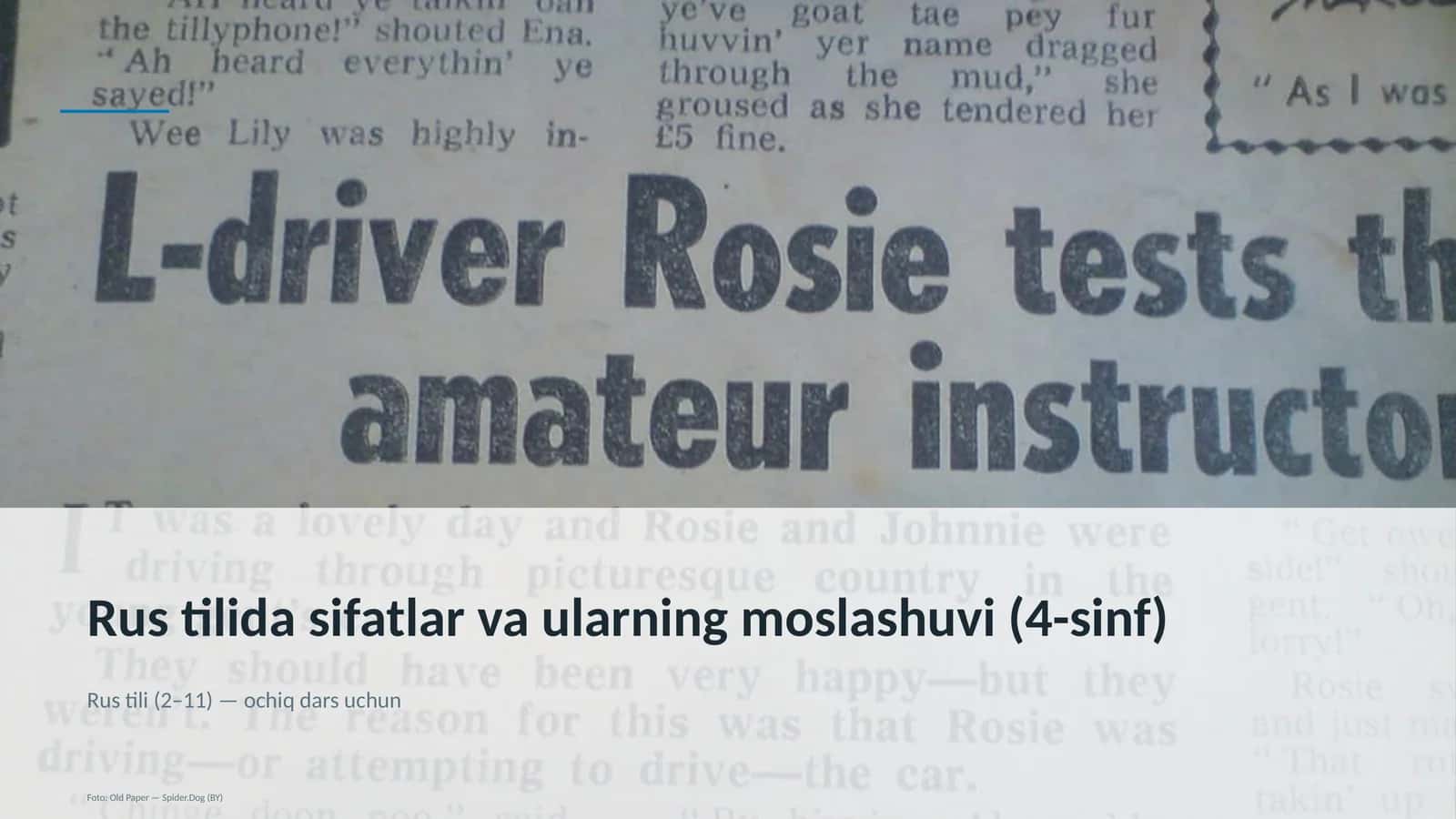Rus tilida sifatlar va ularning moslashuvi (4-sinf) 1