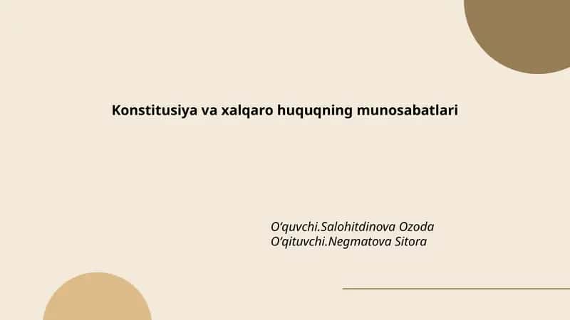 Konstitutsiya va xalqaro huquqning munosabatlari 1