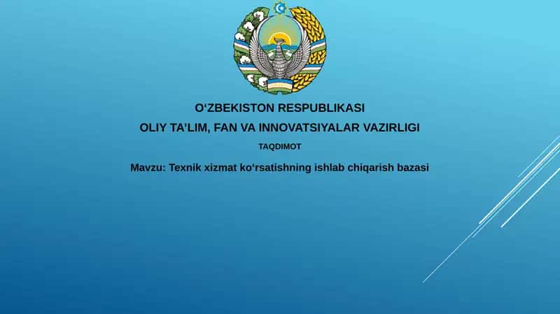 Texnik xizmat ko'rsatishning ishlab chiqarish bazasi 1
