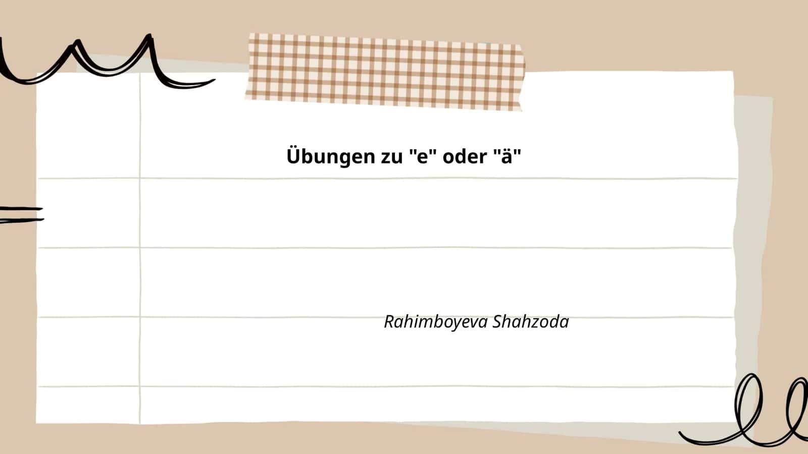 Wortschatzübungen zu "e" und "ä" 1