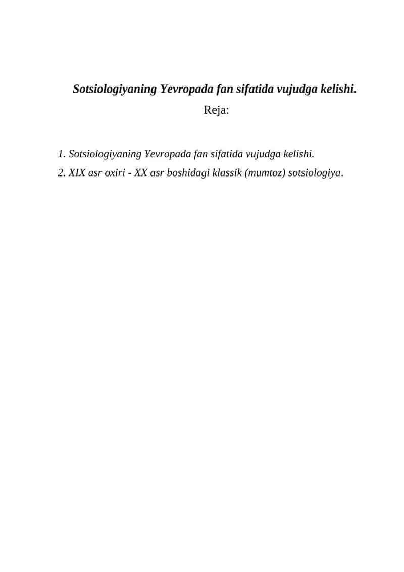 Sotsiologiya tarixi 1