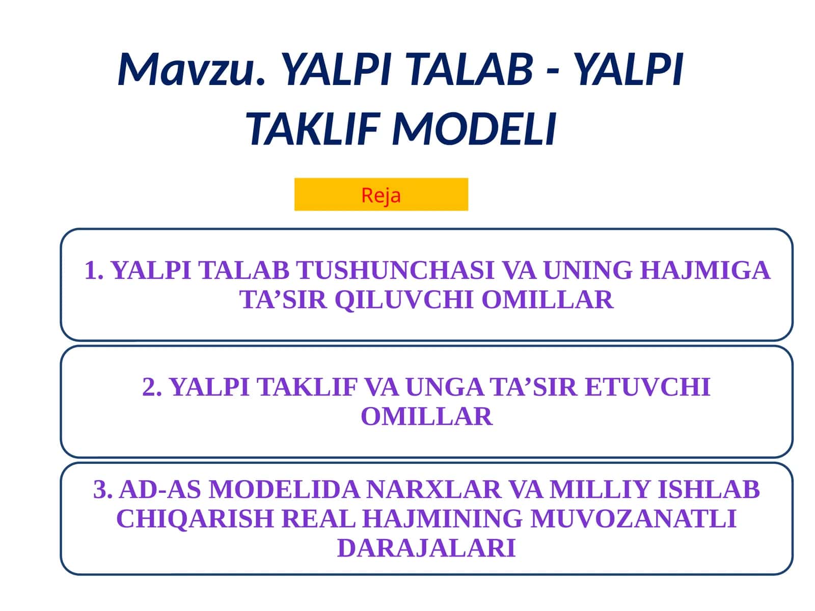 YALPI TALAB - YALPI TAKLIF MODELI 1