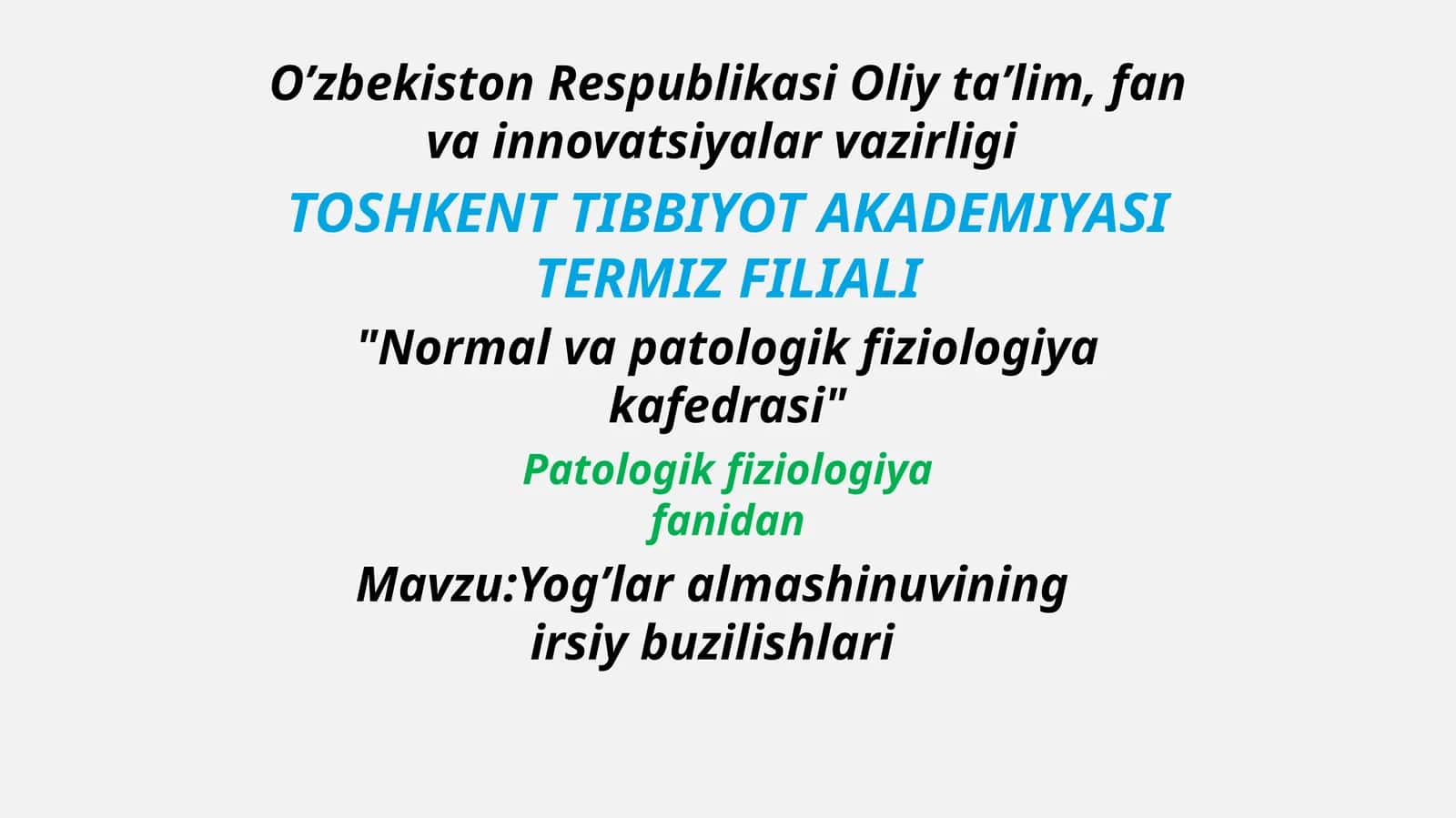 Yogʼlar almashinuvining irsiy buzilishlari 1