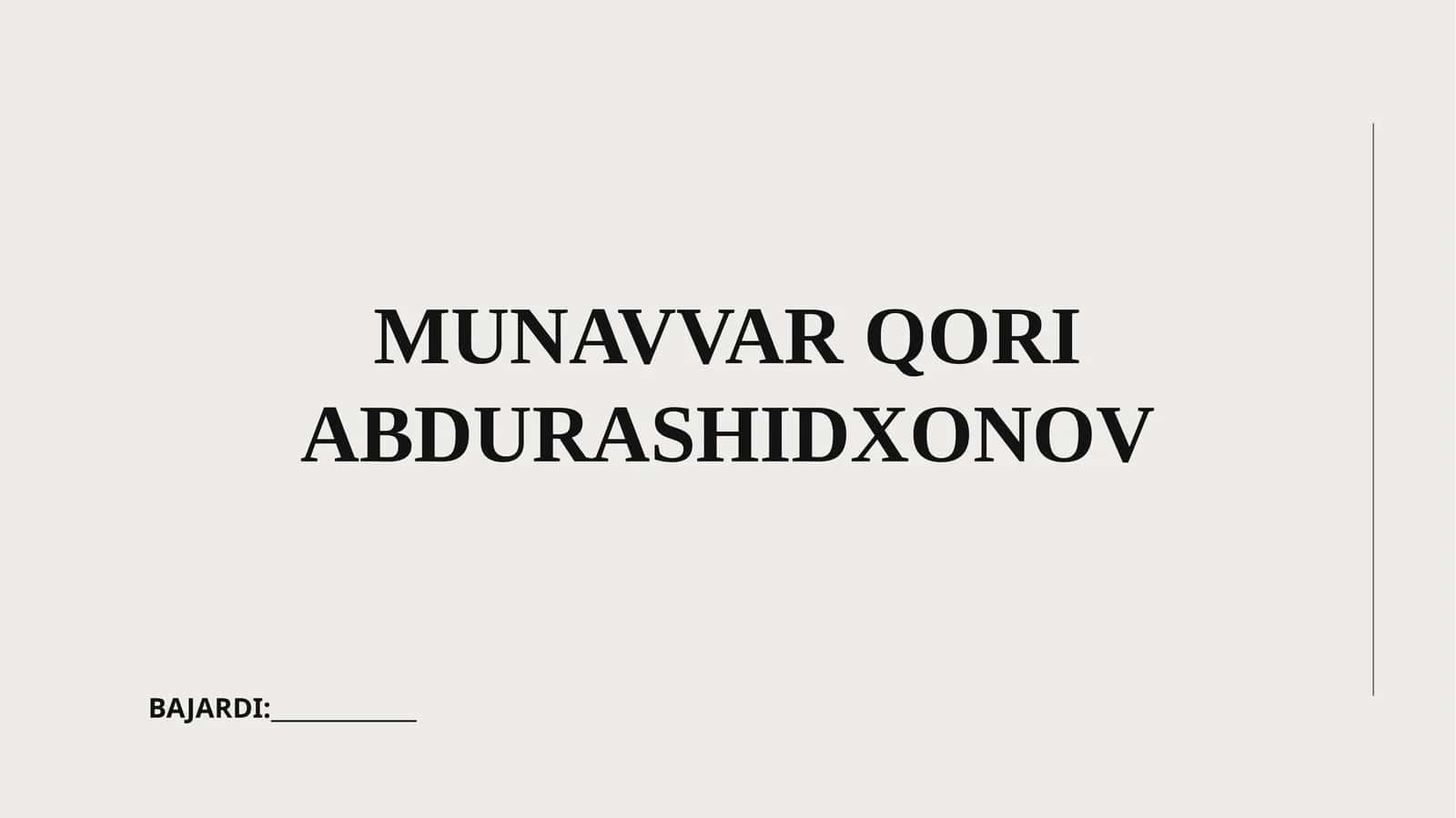 MUNAVVAR QORI ABDURASHIDXONOV 1