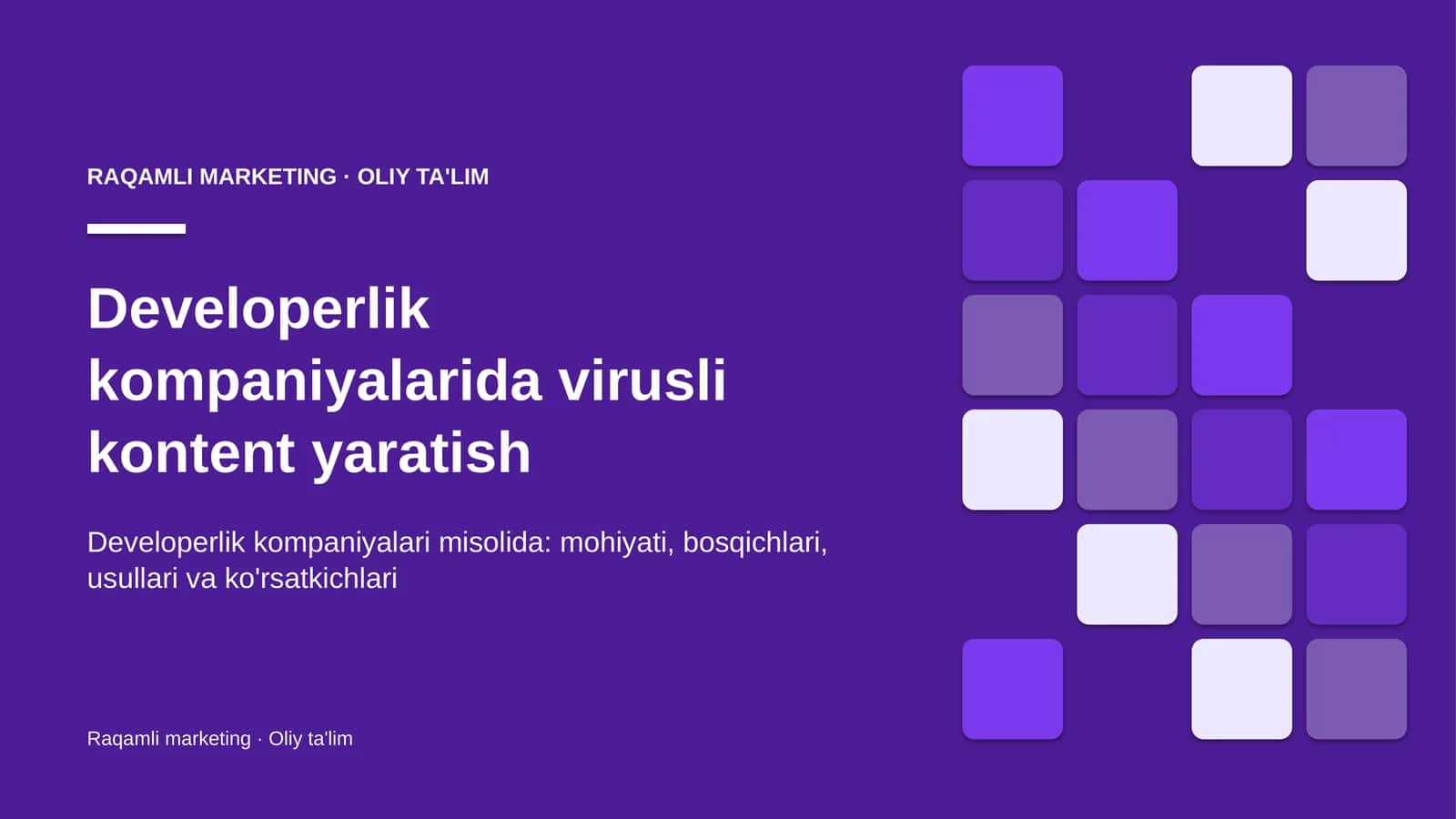 Developerlik kompaniyalarida virusli kontent yaratish 1