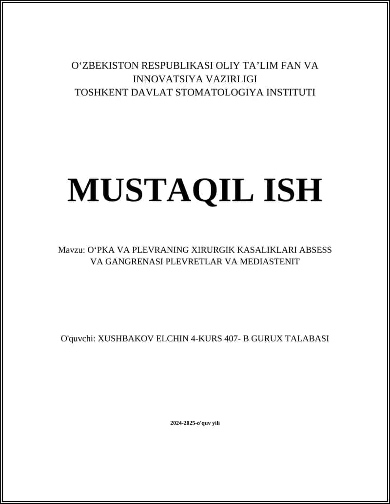 Oʻpka absessi 1
