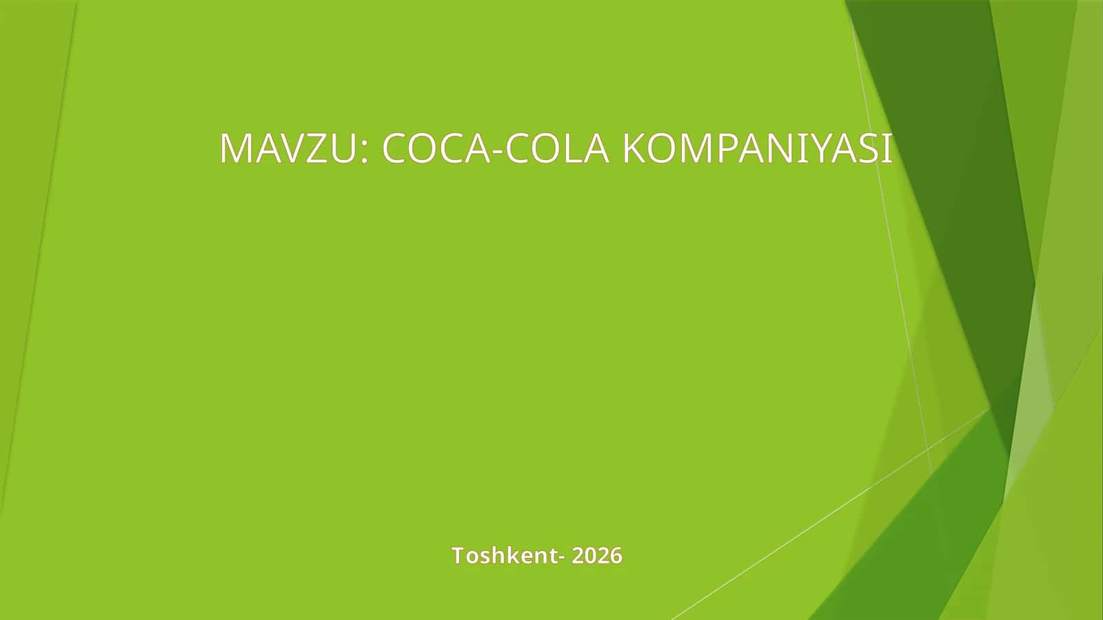 COCA-COLA KOMPANIYASI 1