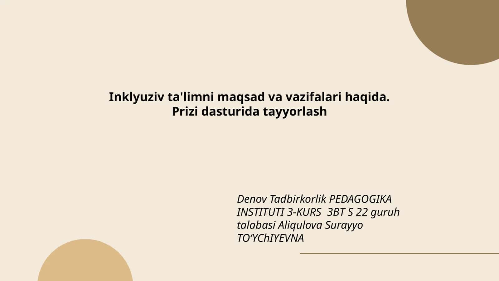Inklyuziv ta'limni maqsad va vazifalari haqida 1