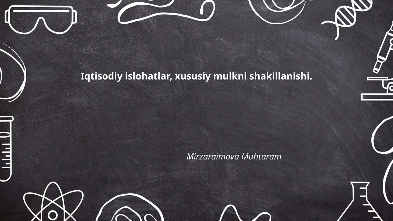 Iqtisodiy islohatlar, xususiy mulkni shakillanishi 1